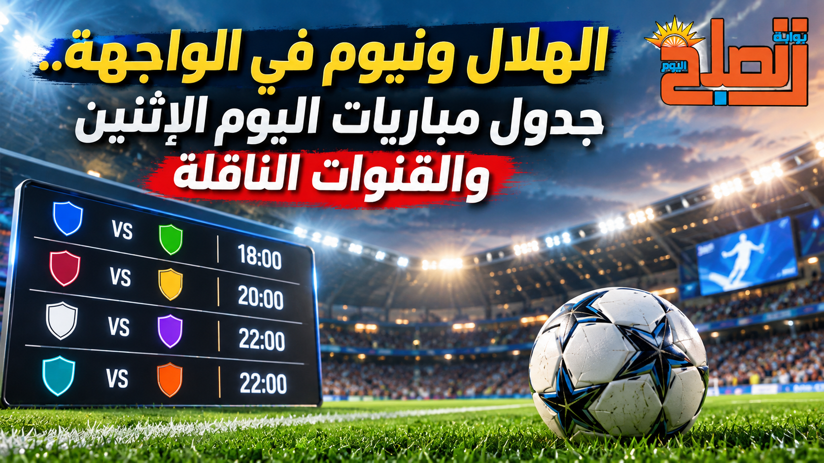 الهلال ونيوم في الواجهة.. جدول مباريات اليوم الإثنين والقنوات الناقلة